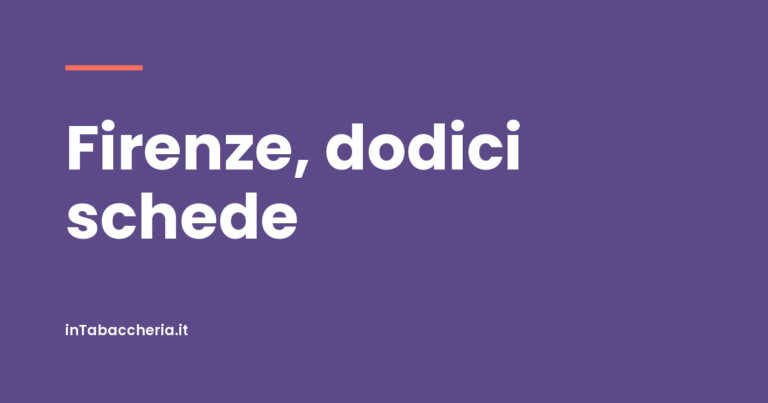 Copertina dell'articolo con la scritta «Firenze, dodici schede»