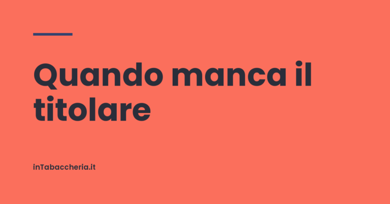 Copertina dell'articolo con la scritta «Quando manca il titolare»